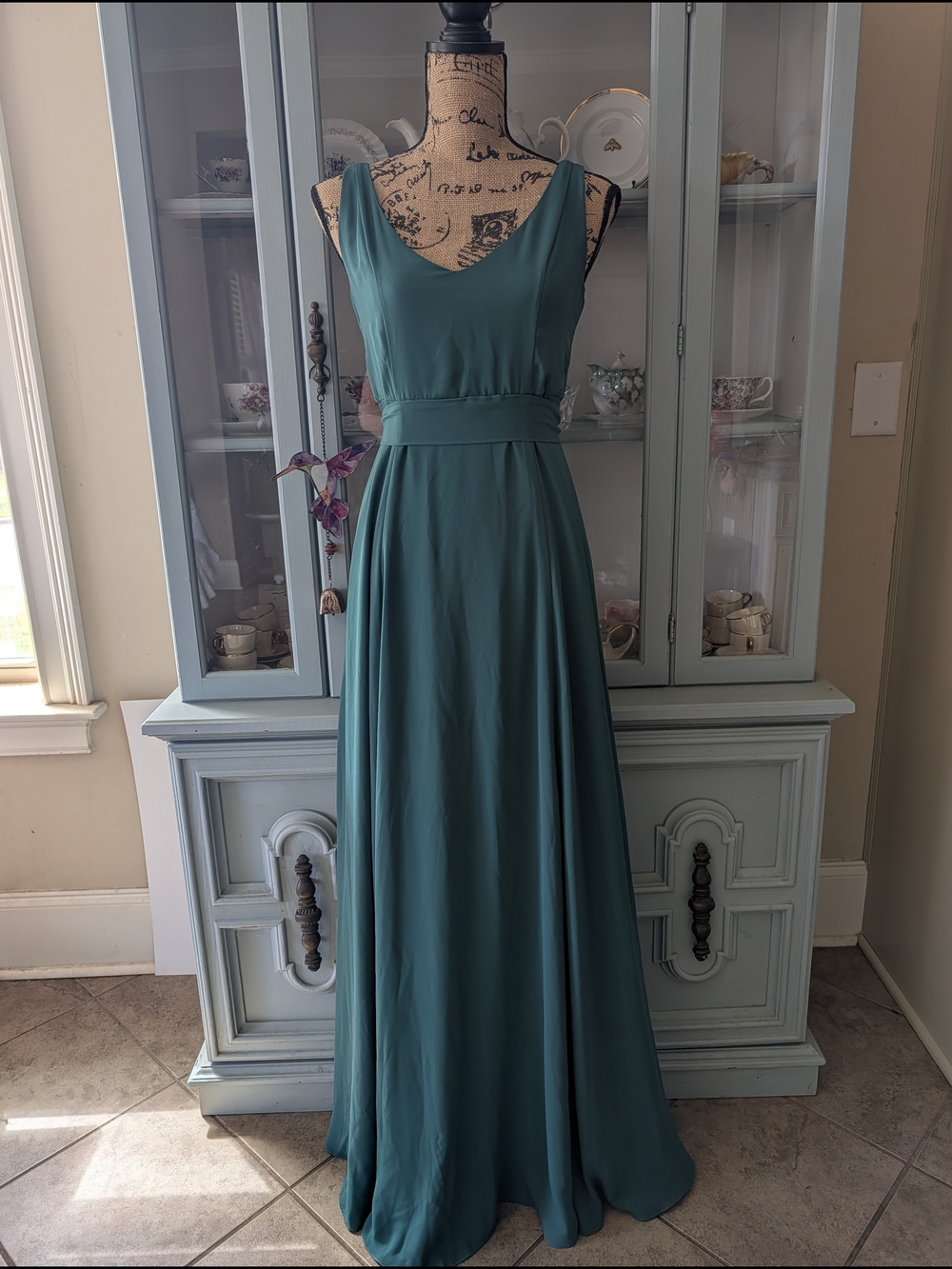 Show Me Your MuMu Teal Sleeveless V-Neck Maxi Dress